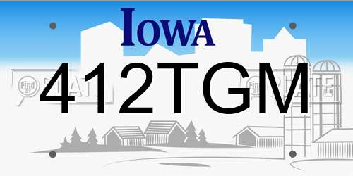 412TGM Iowa License Plate