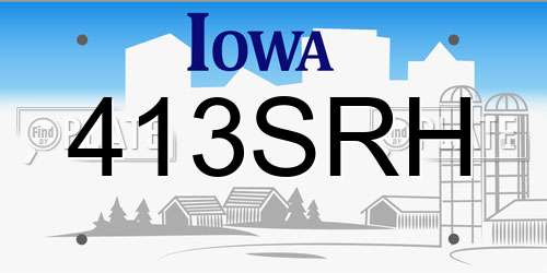 413SRH Iowa License Plate
