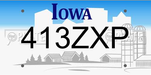 413ZXP Iowa License Plate