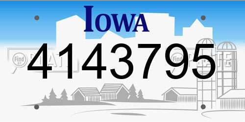 4143795 Iowa License Plate