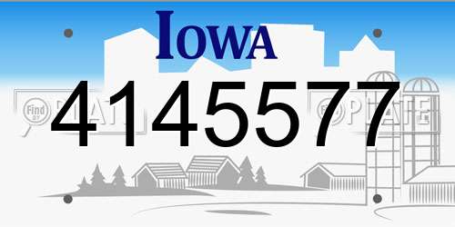 4145577 Iowa License Plate