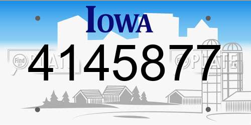 4145877 Iowa License Plate