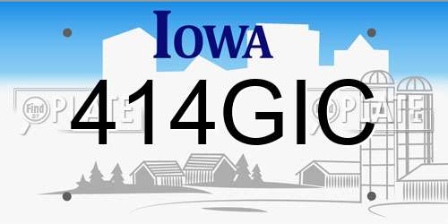 414GIC Iowa License Plate