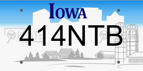 414NTB Iowa License Plate
