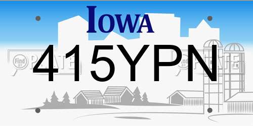 415YPN Iowa License Plate