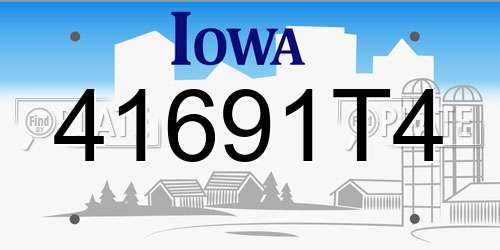 41691T4 Iowa License Plate