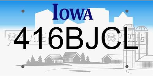 416BJCL Iowa License Plate