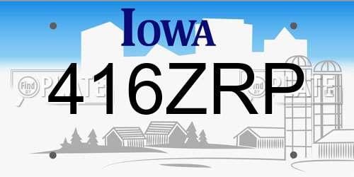 416ZRP Iowa License Plate