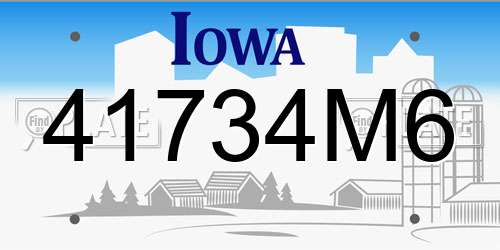 41734M6 Iowa License Plate