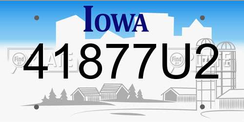41877U2 Iowa License Plate