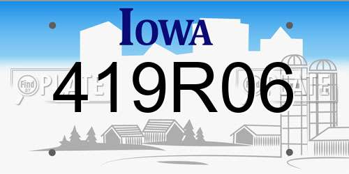 419R06 Iowa License Plate