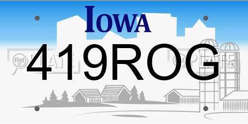 419ROG Iowa License Plate