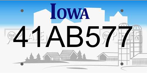 41AB577 Iowa License Plate