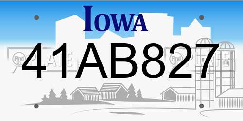 41AB827 Iowa License Plate