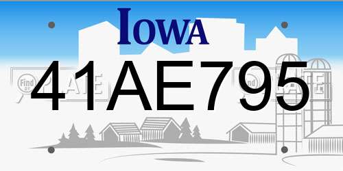 41AE795 Iowa License Plate