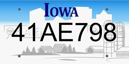 41AE798 Iowa License Plate