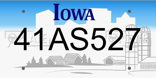 41AS527 Iowa License Plate
