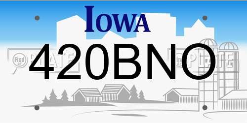 420BNO Iowa License Plate