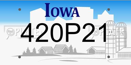 420P21 Iowa License Plate