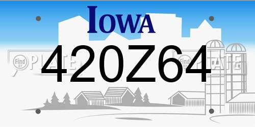 420Z64 Iowa License Plate