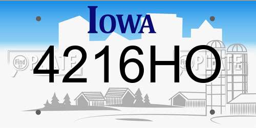 4216HO Iowa License Plate