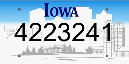 4223241 Iowa License Plate