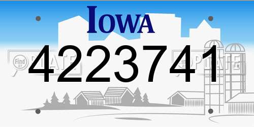 4223741 Iowa License Plate
