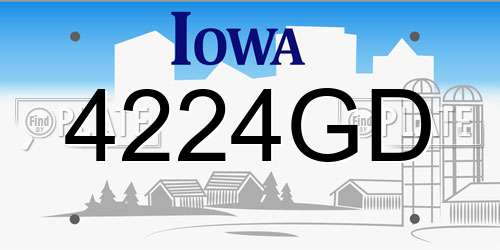 4224GD Iowa License Plate