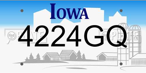 4224GQ Iowa License Plate