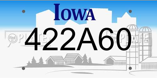 422A60 Iowa License Plate