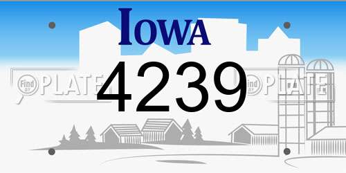 4239 Iowa License Plate