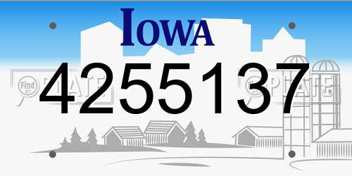 4255137 Iowa License Plate