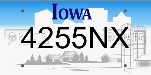 4255NX Iowa License Plate