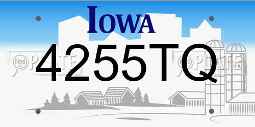 4255TQ Iowa License Plate