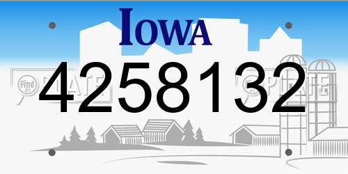 4258132 Iowa License Plate