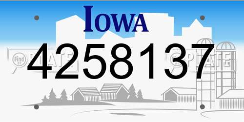 4258137 Iowa License Plate