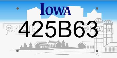 425B63 Iowa License Plate