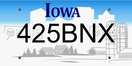 425BNX Iowa License Plate