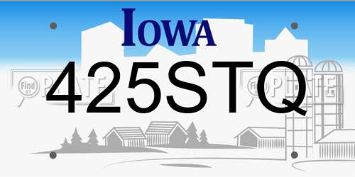 425STQ Iowa License Plate