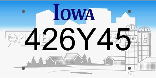 426Y45 Iowa License Plate
