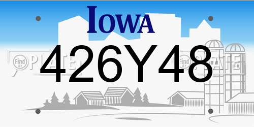 426Y48 Iowa License Plate