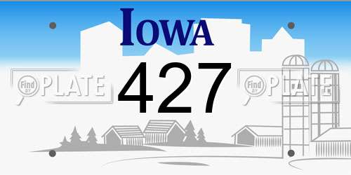 427 Iowa License Plate
