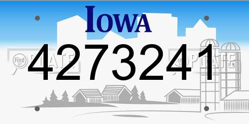 4273241 Iowa License Plate