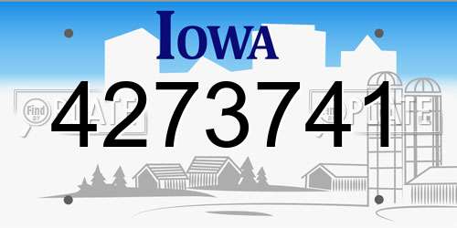 4273741 Iowa License Plate