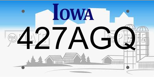 427AGQ Iowa License Plate