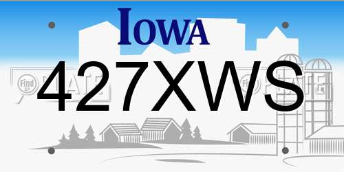 427XWS Iowa License Plate