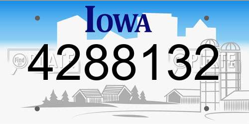 4288132 Iowa License Plate