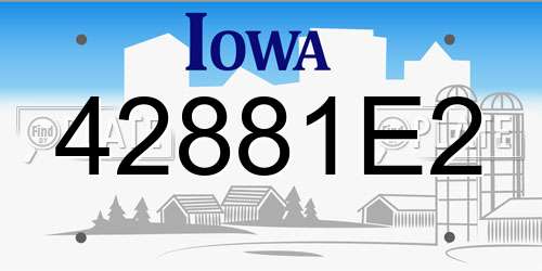 42881E2 Iowa License Plate