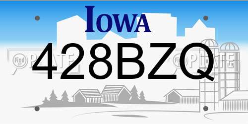 428BZQ Iowa License Plate