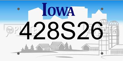 428S26 Iowa License Plate
